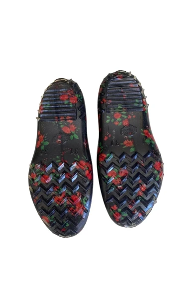 Patik Çiçekli Bahçe ve Tarım Kız Çocuk Ayakkabısı 21-28 Kırmızı - 5