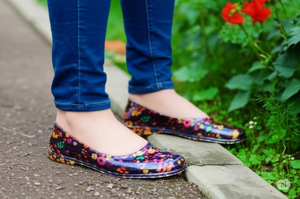 Zenne Çiçekli Bahçe ve Tarım Kadın Ayakkabısı 36-40 Sarı