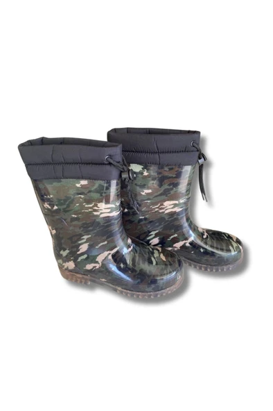 Konçlu Kadın Yağmur Çizmesi 36-40 Kamuflaj - 3