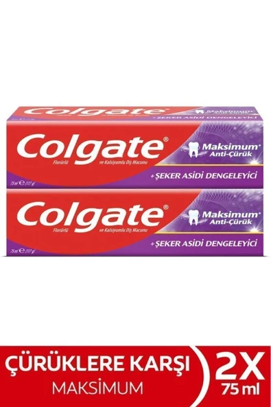Colgate Maksimum Anti Çürük Diş Macunu 75 ml 2 ADET