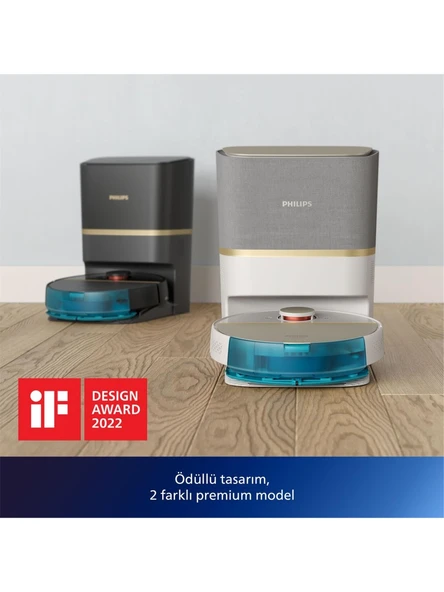 Philips HomeRun 7000 Serisi Aqua XU7100 Çöp İstasyonlu Akıllı Robot Süpürge - 5