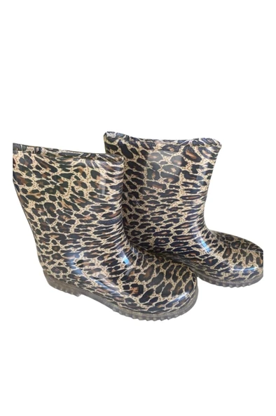 Bahçe ve Yağmur Çiçekli Kadın Çizmesi 36-40 Leopar - 2