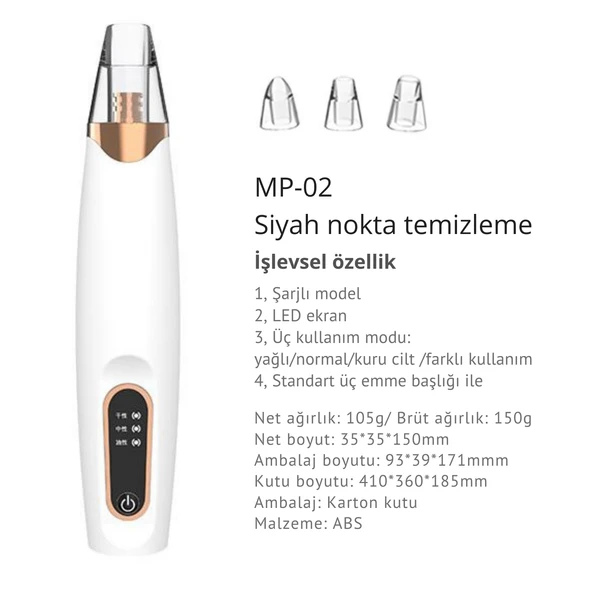 Beauty Vogue Vakumlu Siyah Nokta-akne-sivilce-clean Yüz-cilt Temizleme Bakım Cih - Resim 5