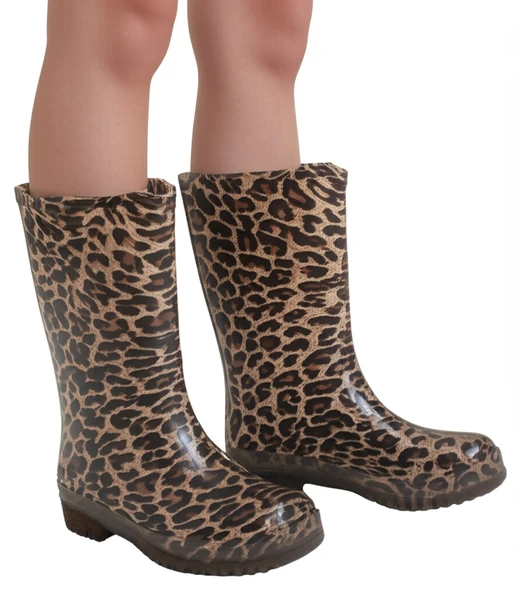 Bahçe ve Yağmur Çiçekli Kadın Çizmesi 36-40 Leopar ürün görseli