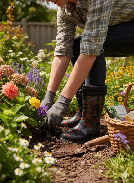 Konçlu Peluşlu Kadın Yağmur Çizmesi 36-40 Kırmızı Çiçekli ürün görseli 1