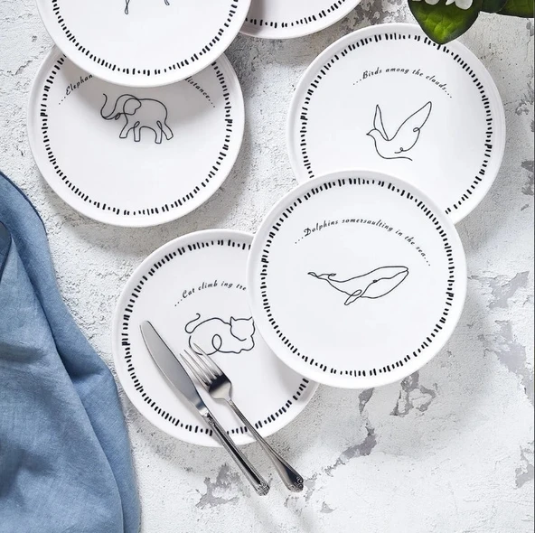 Fecra Animal 6 Parça Pasta Tabağı Seti - 2