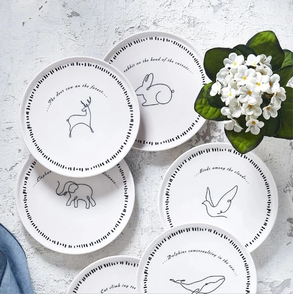 Fecra Animal 6 Parça Pasta Tabağı Seti - 3