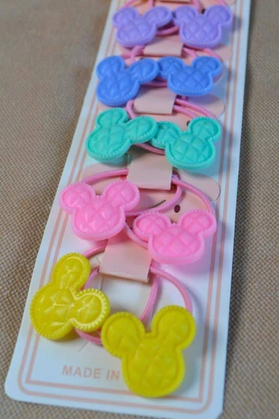 Renkli Figürlü 10 Çift Kız Çocuk Lastik Tokası – Sevimli ve Eğlenceli Saç Aksesuarları ürün görseli