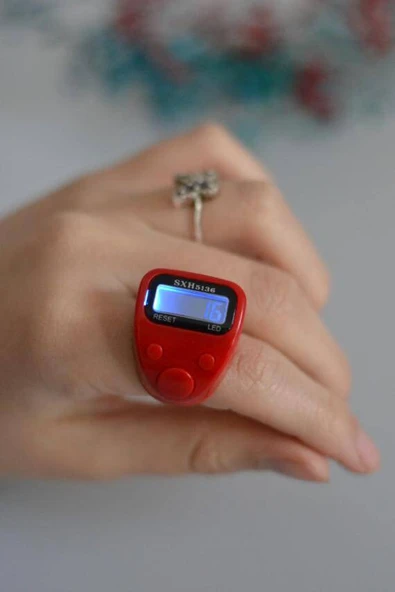 Mini Işıklı Zikirmatik Kırmızı ürün görseli