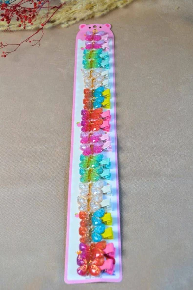 10 Çift Renkli ve Kelebek Figürlü Küçük Boy Mandallı Tokalar – Minik Saçlara Sevimli Dokunuş! - Resim 4