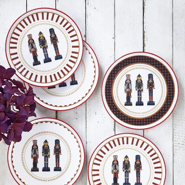 Fecra Kurşun Asker 6 Parça Pasta Tabağı Seti - 3