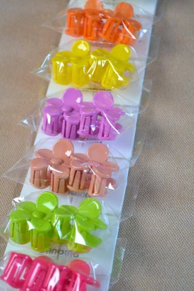 10 Çift Renkli Çiçek Figürlü Küçük Boy Mandallı Tokalar – Minik Saçlara Sevimli Dokunuş! ürün görseli 1