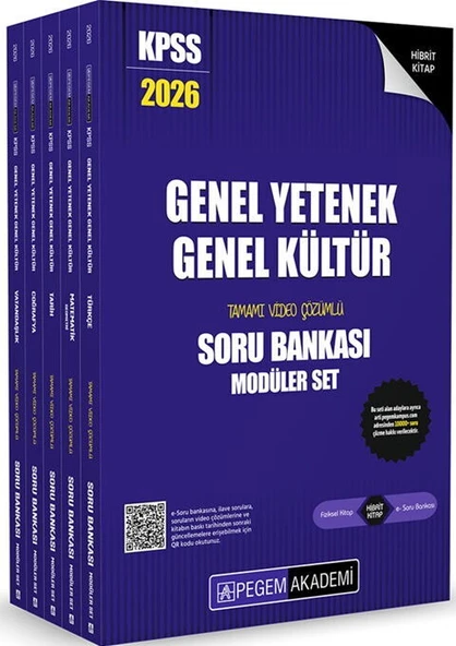 Pegem Yayınları 2026 KPSS Genel Yetenek Genel Kültür Tamamı Çözümlü Soru Bankası Seti