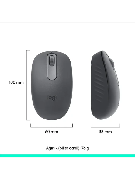 Logitech M196 Bluetooth Kablosuz Mouse ve Nero 15.6 inç Notebook Sırt Çantası - Siyah - 4