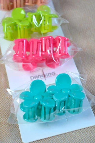 10 Çift Renkli Çiçek Figürlü Küçük Boy Mandallı Tokalar – Minik Saçlara Sevimli Dokunuş! - Resim 2