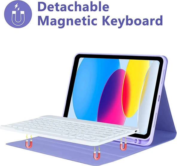 Apple iPad Pro 11inç M4/M5 Kılıf Kablosuz Klavyeli Case Mobax 2024/2025 - Resim 6