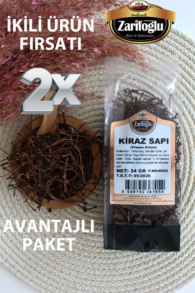 Zarifoğlu Kiraz Sapı Bitkisi Şifalı Bitkiler 2 X 34 gr