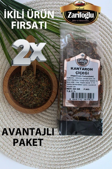 Zarifoğlu Kantoron Çiçeği Otu Bitkisi Şifalı Bitkiler 2 x 60 gr