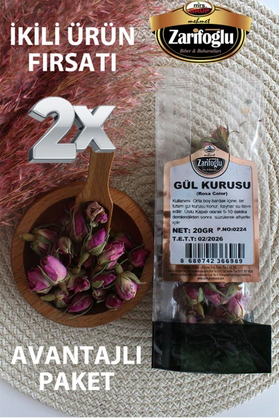 Zarifoğlu Gül Kurusu Bitkisi Şifalı Bitkiler 2 x 20 gr