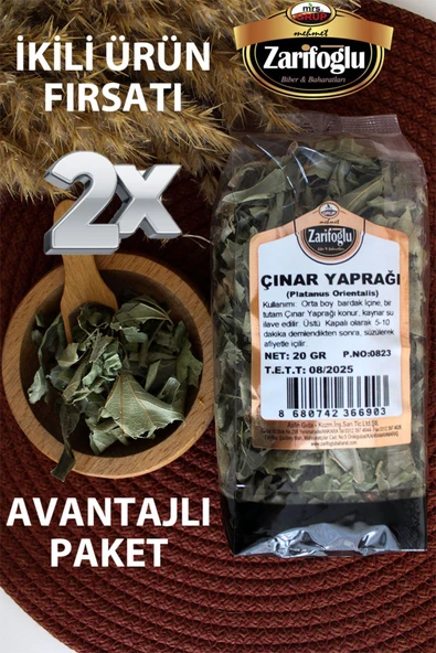 Zarifoğlu Çınar Yaprağı Bitkisi Otu Şifalı Bitkiler 2 x 20 gr