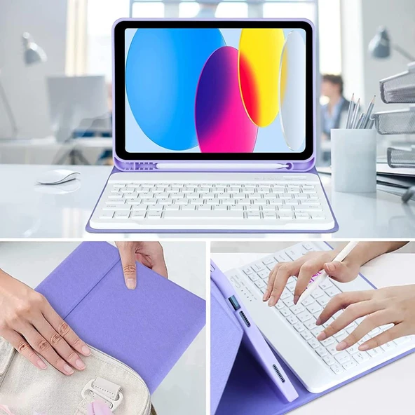 Apple iPad Pro 11inç M4/M5 Kılıf Kablosuz Klavyeli Case Mobax 2024/2025 - Resim 7