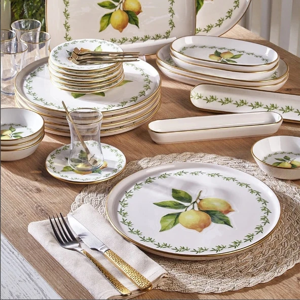 Fecra Lemone 35 Parça Gold Fileli Kahvaltı Seti - 2