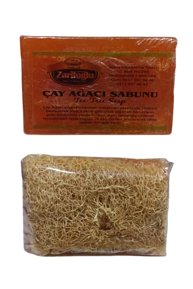 Zarifoğlu Çay Ağacı Sabun 1 Adet Doğal Kabak Lifi Olan Katı Sabunu - 2