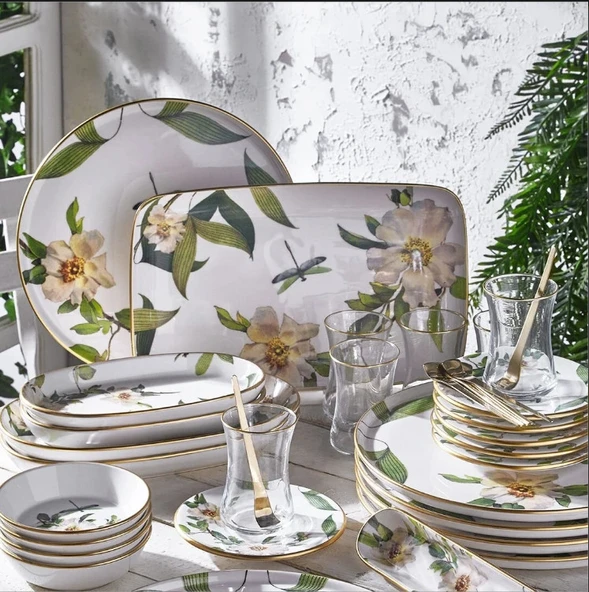 Fecra Floranda 35 Parça Gold Fileli Kahvaltı Seti - 3