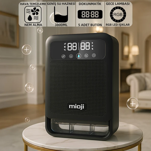 Mioji Mio 30NEC Pro 3.8 Litre Çift Göstergeli Nem Alma ve İyon Hava Temizleme Cihazı - Siyah - 1