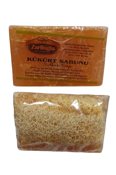 Zarifoğlu Kükürt Sabun 1 Adet Doğal Kabak Lifi Olan Katı Sabunu