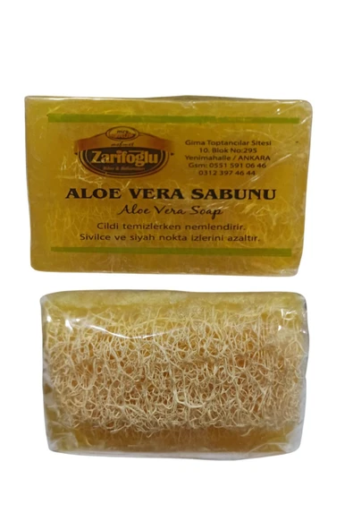 Zarifoğlu Aloe Vera Sabun 1 Adet Doğal Kabak Lifi Olan Katı Sabunu