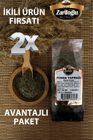 Zarifoğlu Funda Yaprağı Bitkisi Otu Şifalı Bitkiler 2 x 80 gr
