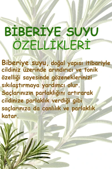 Zarifoğlu Biberiye Suyu ( Rosemary Floral Water ) 125 ml Saç Bakım Destek Serum (Alkol paraben boya içermez ) - 3