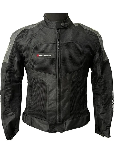 VENOM DYNAMIC 4 MEVSİM MOTOSİKLET MONTU SİYAH - GRİ ürün görseli 1