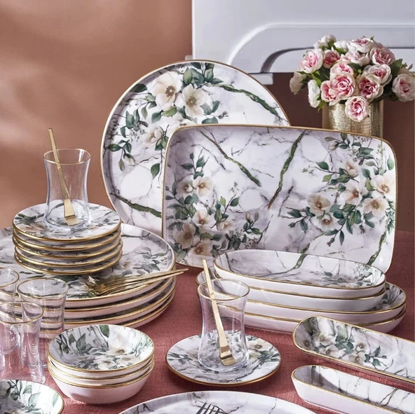 Fecra Monza 35 Parça Gold Fileli Kahvaltı Seti - 2