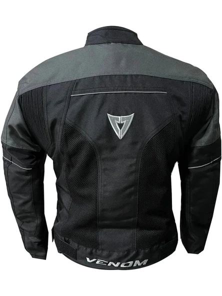 VENOM DYNAMIC 4 MEVSİM MOTOSİKLET MONTU SİYAH - GRİ - Resim 3