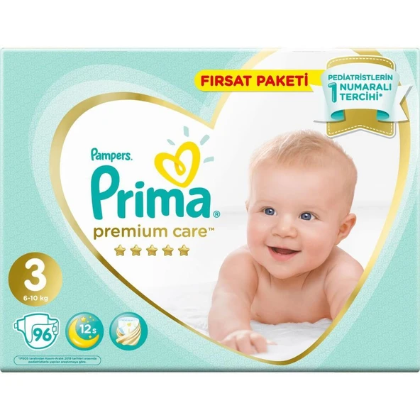 Nessiworld Prima Premium Care Bebek Bezi Fırsat Paketi 3 Beden 96 Adet - 2