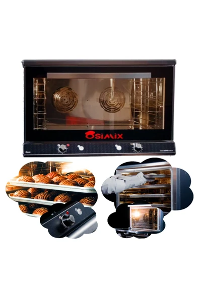 OSİMO Osimix Konveksiyonel 4'lü Buharlı Patisserie Fırın (40x60 cm Tepsi Kapasiteli - Poğaça,pasta,Börek)