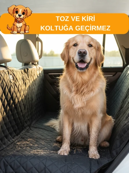 Beylini Evcil Hayvan Araba Koltuk Örtüsü Su Geçirmez cDayanıklı Hamak Tasarım Arka Koltuk Koruma Kılıfı Kaymaz Universal Kedi Köpek Araç Aksesuarları 150X200 cm - 6