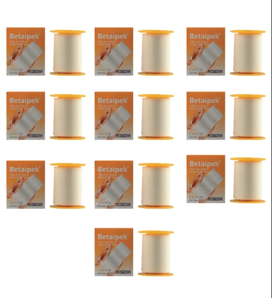 Betasan Betaipek Flaster Tıbbi İpek Sabitleme Bandı 5 M x 5 cm (10 KUTU)