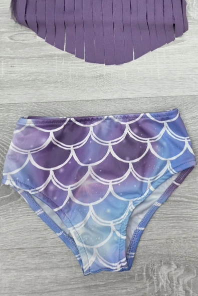 Kız Çocuk Bandanalı Fırfırlı Mayo Takımı 3-8 Yaş 12257 - 3