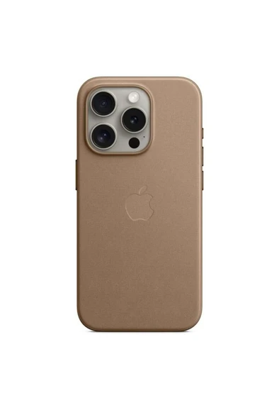 Apple iPhone 15 Pro için MagSafe özellikli Mikro Dokuma Kılıf - Vizon Grisi ​​​​​​​ Outlet