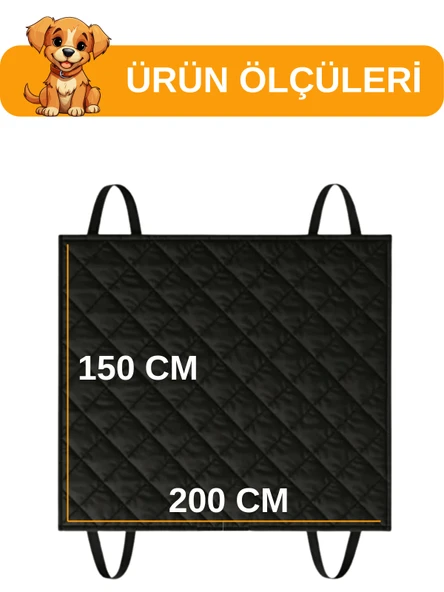 Beylini Evcil Hayvan Araba Koltuk Örtüsü Su Geçirmez cDayanıklı Hamak Tasarım Arka Koltuk Koruma Kılıfı Kaymaz Universal Kedi Köpek Araç Aksesuarları 150X200 cm - 5
