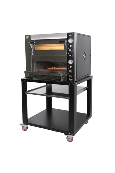 OSİMO Çift Katlı Elektrikli Pizza ve Lahmacun Fırını | 8 Pizza Kapasitesi | 8x25cm | 220V & 380V Uyumlu - 2