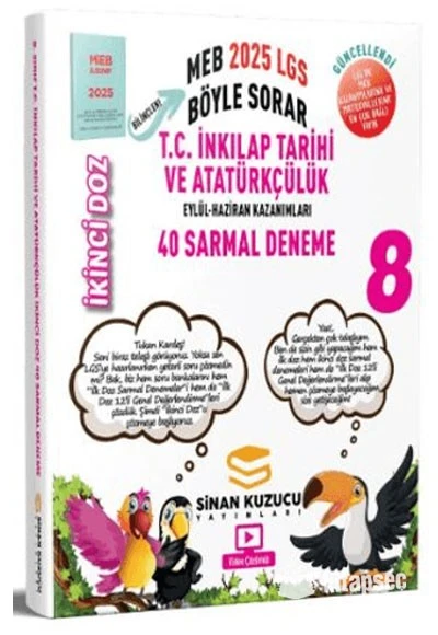 2025 8. Sınıf İkinci Doz Sarmal Branş Denemeleri Türkçe Sinan Kuzucu Yayınları