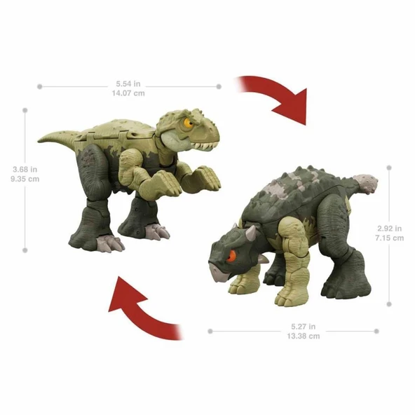 Nessiworld HLP05 Jurassic World Değişim Serisi - Çifte Tehlike Dinozor Figürleri - 4