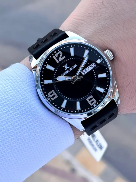 Daniel Klein Deri Kordon 3 Atm Suya Dayanıklı Nişan Ve Damat İçin Erkek Kol Saati EDK.13668-2 - Resim 2