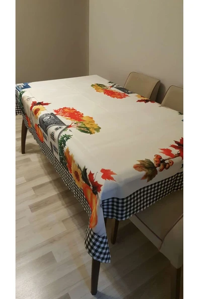 Marka Şantuk Kumaş Desenli Dertsiz Yemek Masası Örtüsü