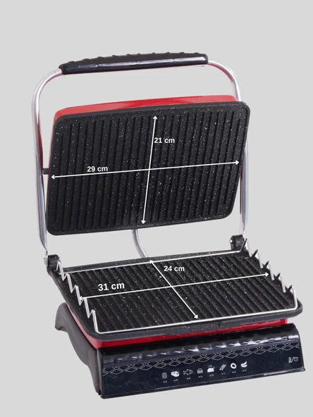 Tost Makinası Ultra Granit Yüzey İle Sağlıklı Pişirim | 1800W Yağ Hazneli Ultra Granit Tost Makinesi - 12
