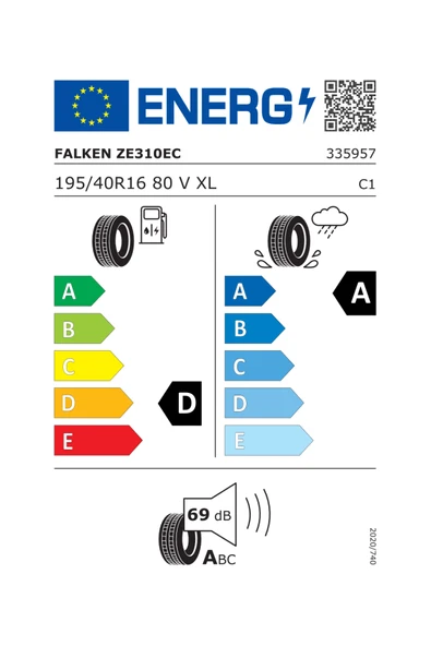 Falken Ziex ZE310 Ecorun 195/40 R16 80V XL Yaz Lastiği - 2024 - 2